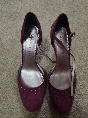 Gianni Bini Women's Plum Suede Ankle-Strap Heels